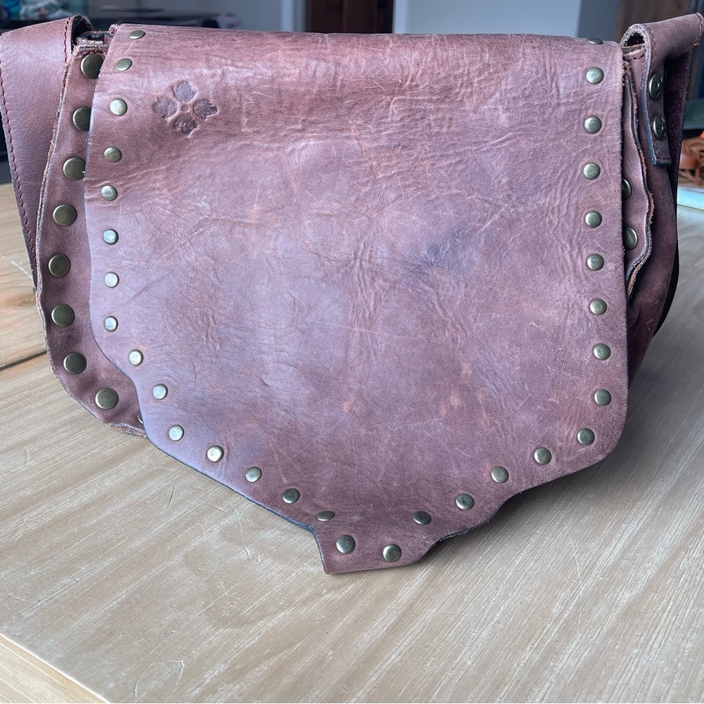 Patricia Nash Studded Flap Leather Crossbody Bag
